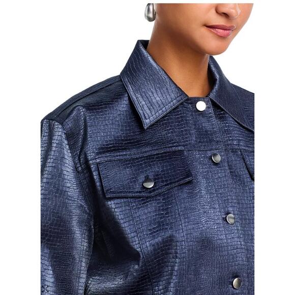 WAYF WOMENS SIZE MEDIUM CAMILLE STATEMENT JACKET NAVY SNAKE SWIFTIE NEW - Picture 3 of 14